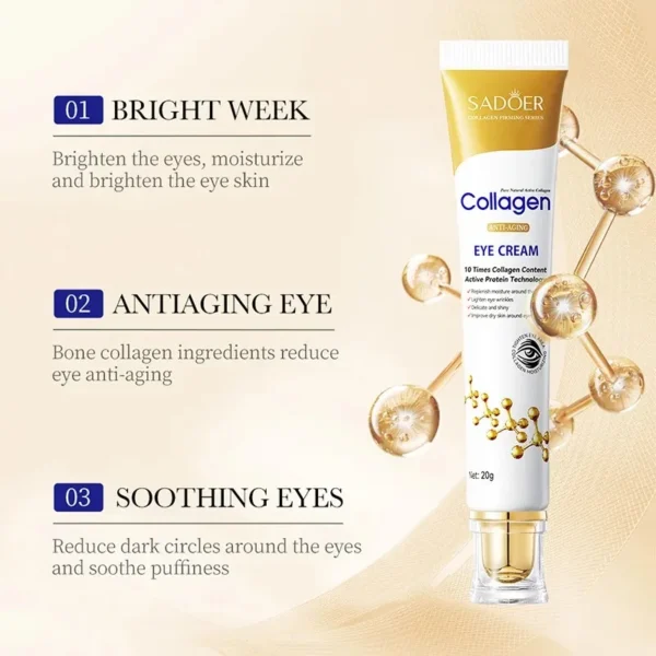 SADOER Collageen Oogcrème Retinol Oogcrème Anti Donkere Kringen Oogzak Verstevigende Huid Hydraterende Huidverzorging Huidverzorging voor Ogen Zorg - Afbeelding 3