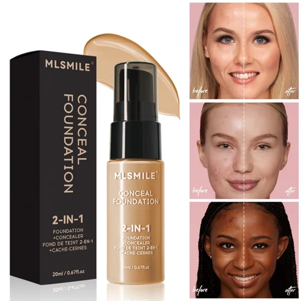 Face Foundation Cream Oil-Control Matte BBCream Waterproof Lasting Concealer Vloeistof Volledige dekking Matte basis Professionele make-up - Afbeelding 4